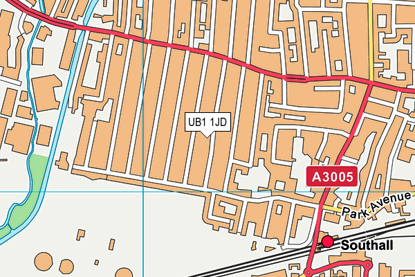 UB1 1JD map - OS VectorMap District (Ordnance Survey)