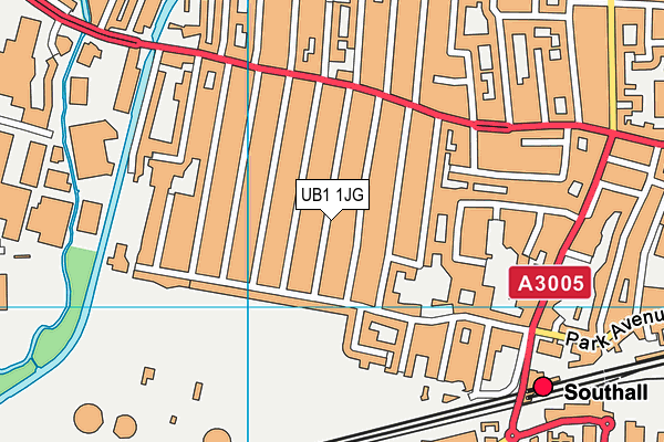 UB1 1JG map - OS VectorMap District (Ordnance Survey)