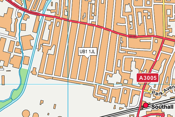 UB1 1JL map - OS VectorMap District (Ordnance Survey)