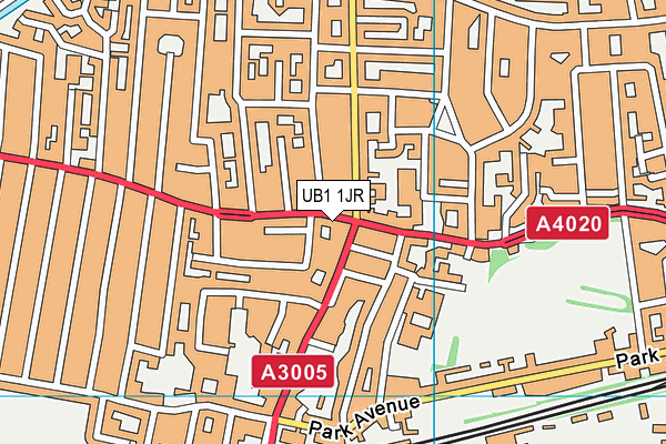 UB1 1JR map - OS VectorMap District (Ordnance Survey)