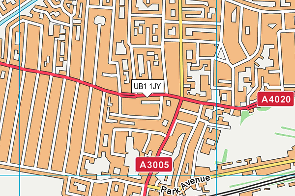 UB1 1JY map - OS VectorMap District (Ordnance Survey)