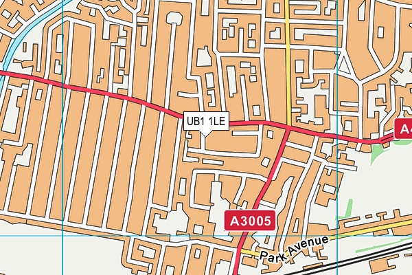 UB1 1LE map - OS VectorMap District (Ordnance Survey)