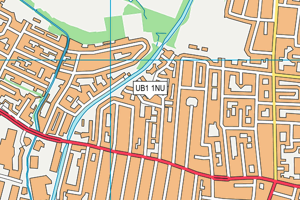 UB1 1NU map - OS VectorMap District (Ordnance Survey)