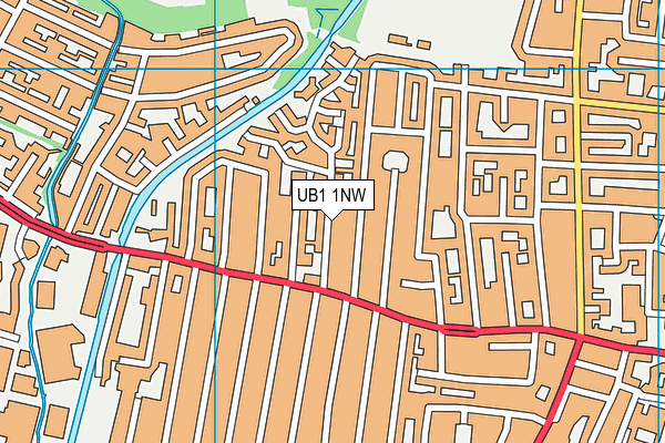 UB1 1NW map - OS VectorMap District (Ordnance Survey)