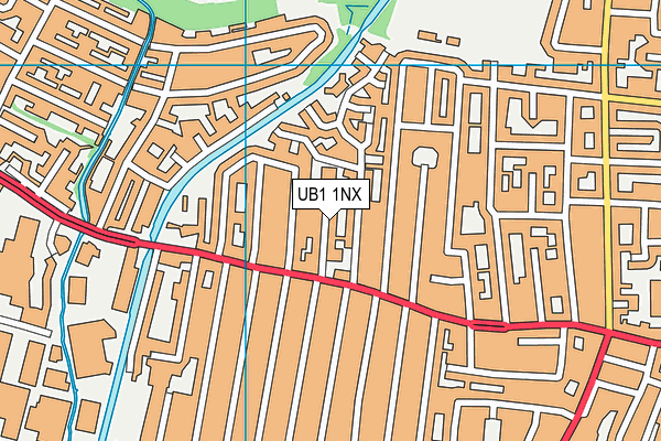 Tudor Primary School map (UB1 1NX) - OS VectorMap District (Ordnance Survey)