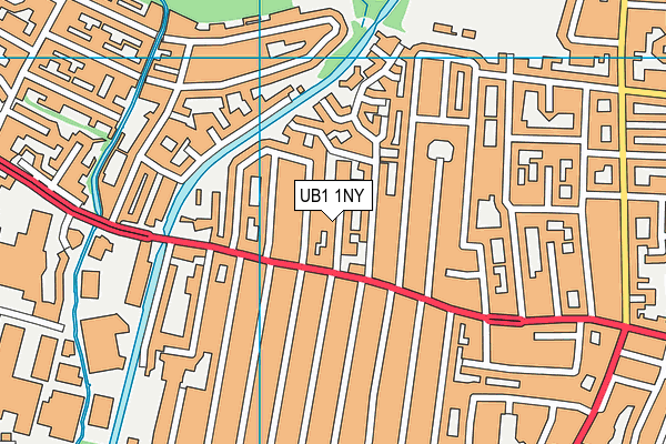 UB1 1NY map - OS VectorMap District (Ordnance Survey)