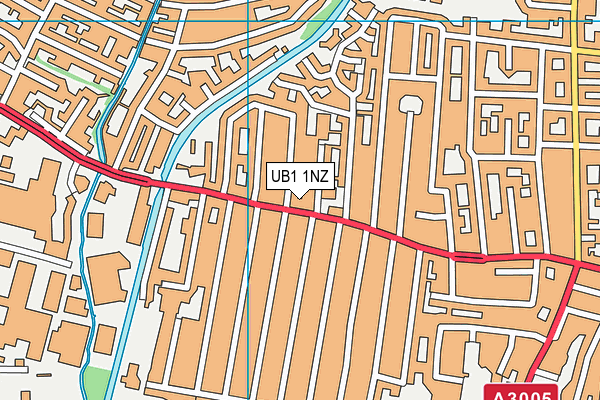 UB1 1NZ map - OS VectorMap District (Ordnance Survey)