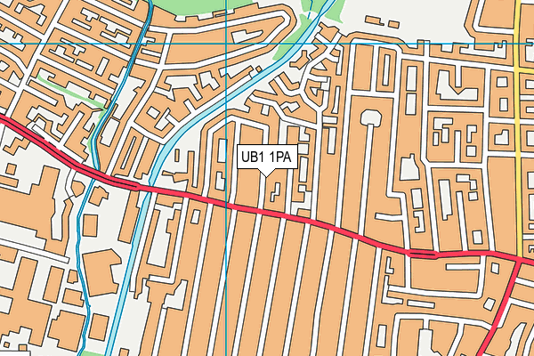 UB1 1PA map - OS VectorMap District (Ordnance Survey)