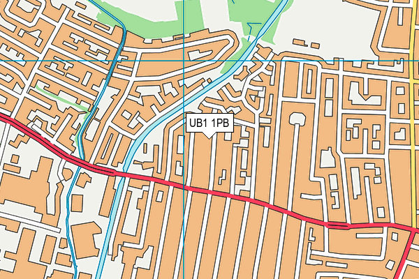 UB1 1PB map - OS VectorMap District (Ordnance Survey)