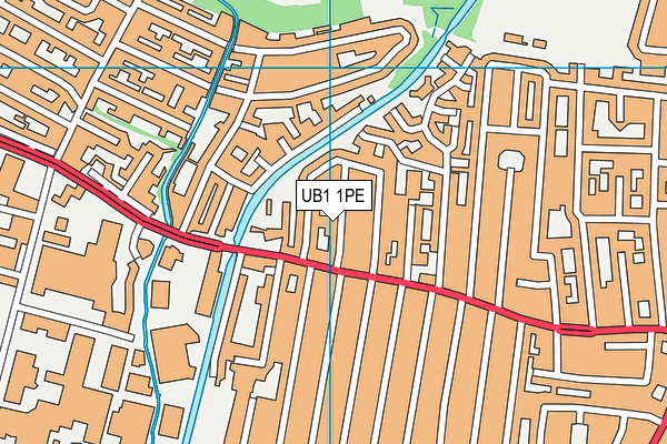 UB1 1PE map - OS VectorMap District (Ordnance Survey)