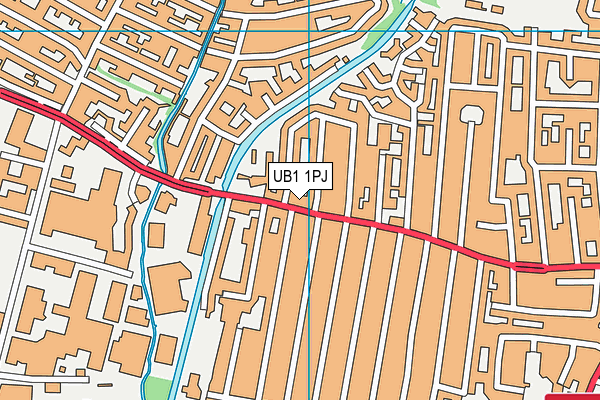 UB1 1PJ map - OS VectorMap District (Ordnance Survey)