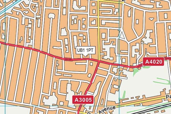 UB1 1PT map - OS VectorMap District (Ordnance Survey)