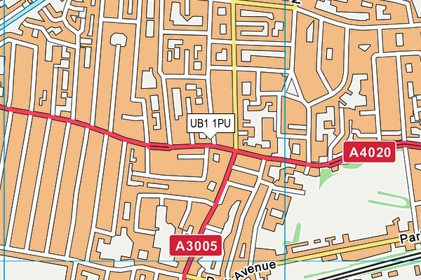 UB1 1PU map - OS VectorMap District (Ordnance Survey)