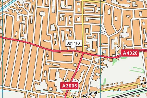 UB1 1PX map - OS VectorMap District (Ordnance Survey)