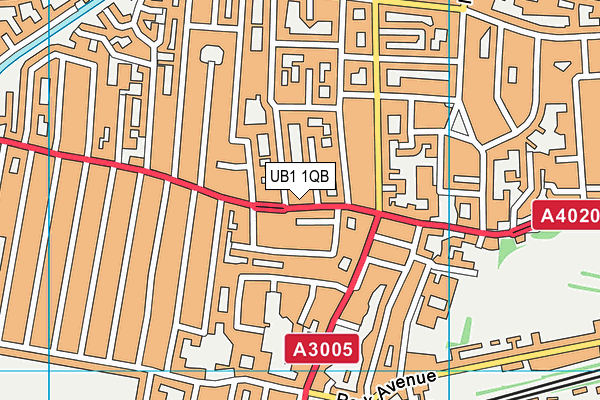 UB1 1QB map - OS VectorMap District (Ordnance Survey)