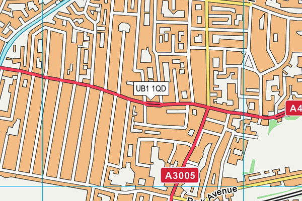 UB1 1QD map - OS VectorMap District (Ordnance Survey)