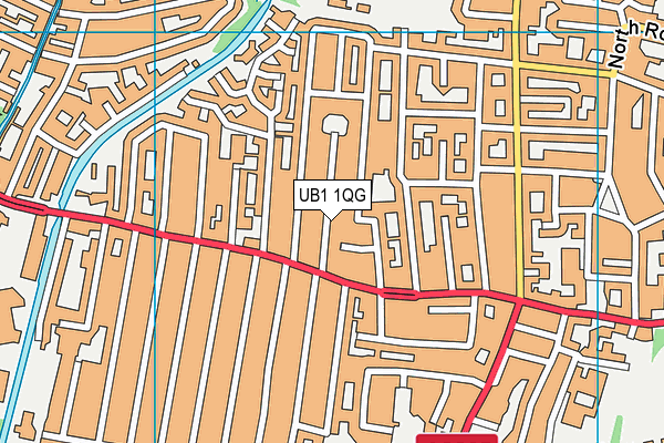 UB1 1QG map - OS VectorMap District (Ordnance Survey)