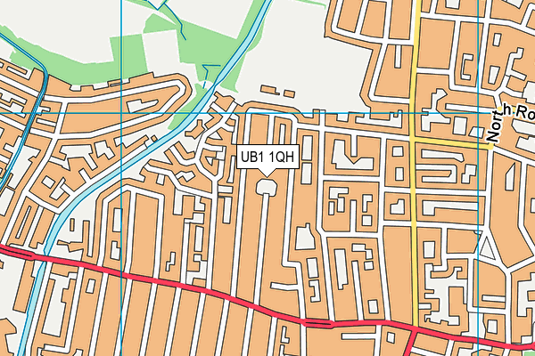 UB1 1QH map - OS VectorMap District (Ordnance Survey)