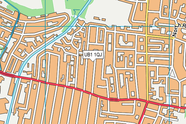 UB1 1QJ map - OS VectorMap District (Ordnance Survey)