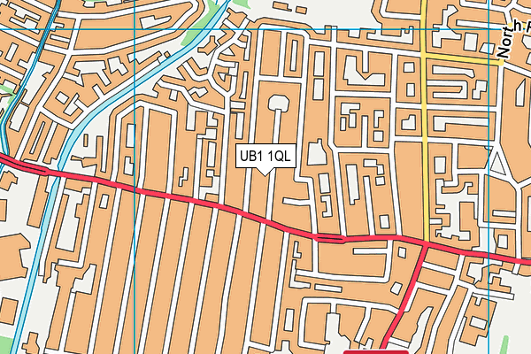 UB1 1QL map - OS VectorMap District (Ordnance Survey)