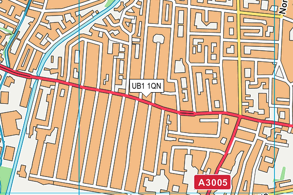 UB1 1QN map - OS VectorMap District (Ordnance Survey)