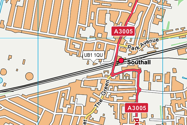 UB1 1QU map - OS VectorMap District (Ordnance Survey)