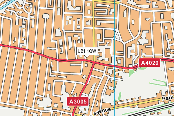 UB1 1QW map - OS VectorMap District (Ordnance Survey)