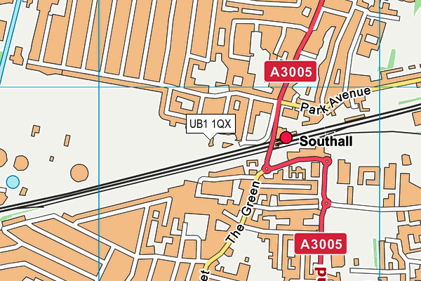 UB1 1QX map - OS VectorMap District (Ordnance Survey)