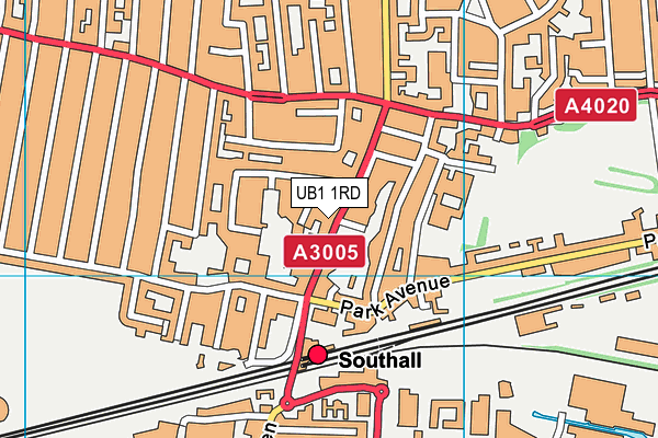 UB1 1RD map - OS VectorMap District (Ordnance Survey)