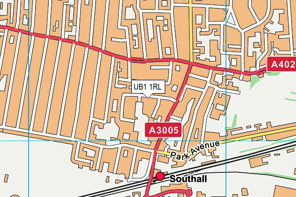 UB1 1RL map - OS VectorMap District (Ordnance Survey)