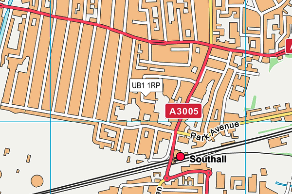 UB1 1RP map - OS VectorMap District (Ordnance Survey)