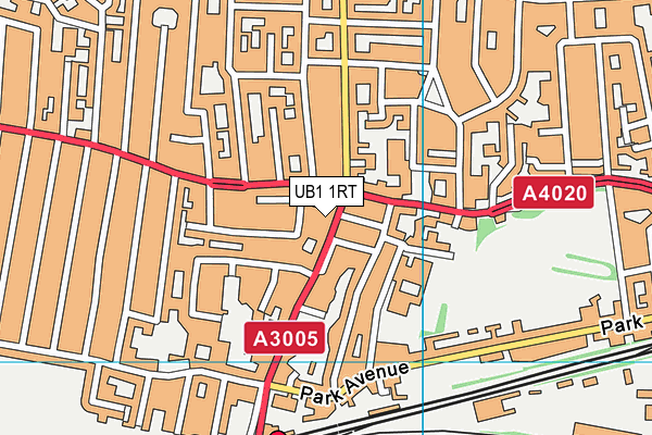 UB1 1RT map - OS VectorMap District (Ordnance Survey)