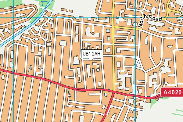 UB1 2AH map - OS VectorMap District (Ordnance Survey)