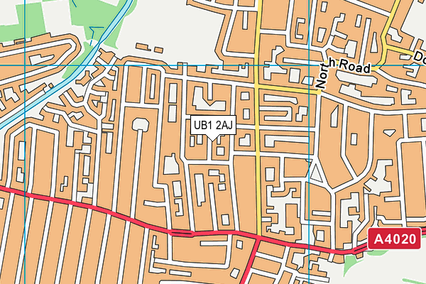 UB1 2AJ map - OS VectorMap District (Ordnance Survey)