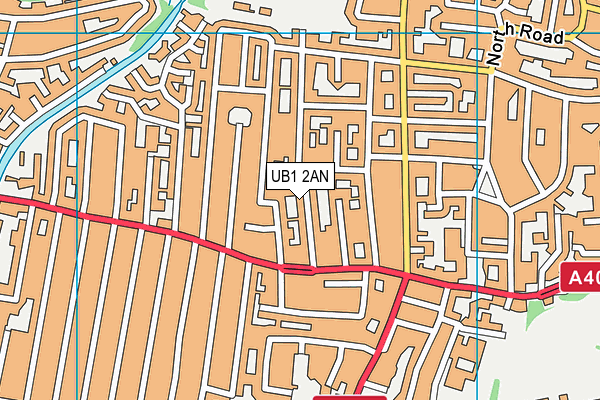 UB1 2AN map - OS VectorMap District (Ordnance Survey)