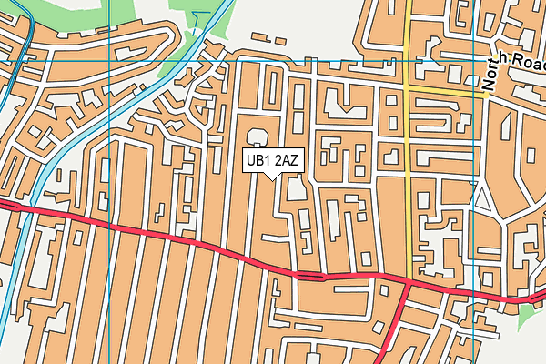 UB1 2AZ map - OS VectorMap District (Ordnance Survey)