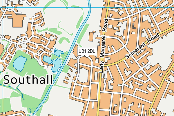 UB1 2DL map - OS VectorMap District (Ordnance Survey)