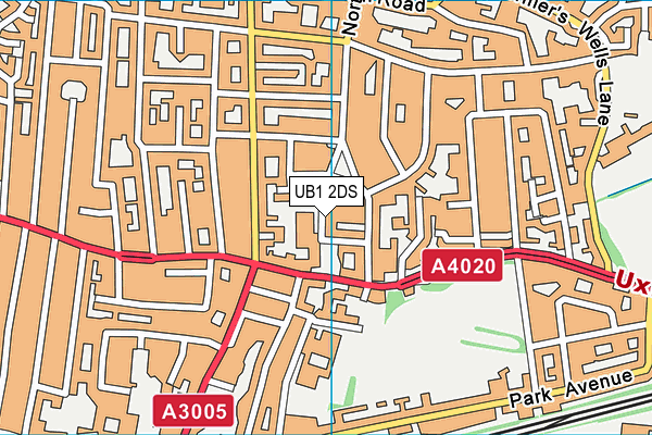 UB1 2DS map - OS VectorMap District (Ordnance Survey)