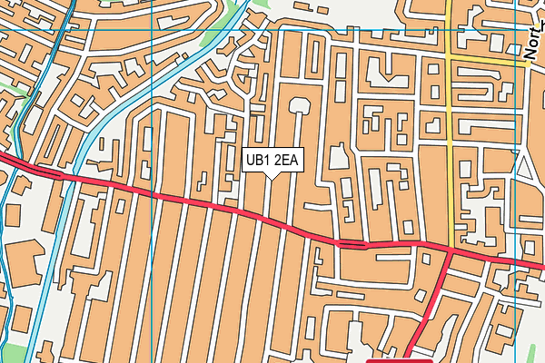 UB1 2EA map - OS VectorMap District (Ordnance Survey)