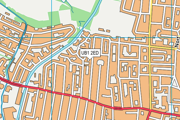 UB1 2ED map - OS VectorMap District (Ordnance Survey)