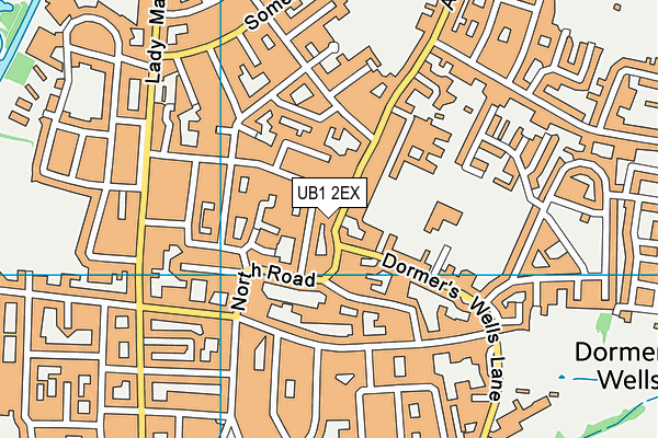 UB1 2EX map - OS VectorMap District (Ordnance Survey)