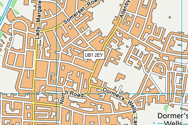 UB1 2EY map - OS VectorMap District (Ordnance Survey)