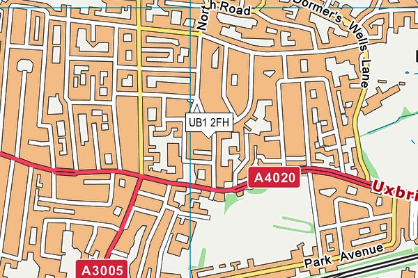 UB1 2FH map - OS VectorMap District (Ordnance Survey)