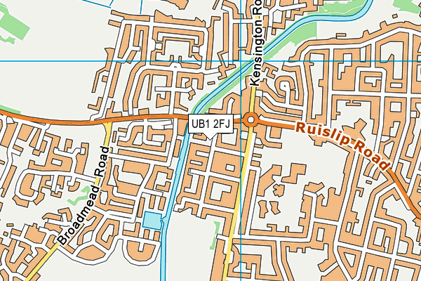 UB1 2FJ map - OS VectorMap District (Ordnance Survey)