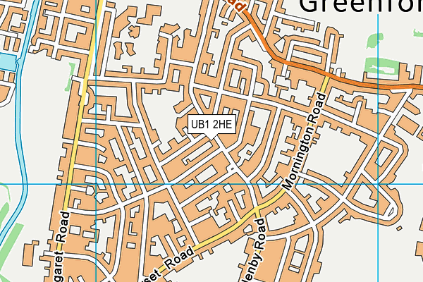 UB1 2HE map - OS VectorMap District (Ordnance Survey)