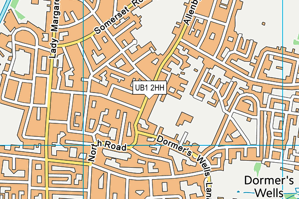 UB1 2HH map - OS VectorMap District (Ordnance Survey)