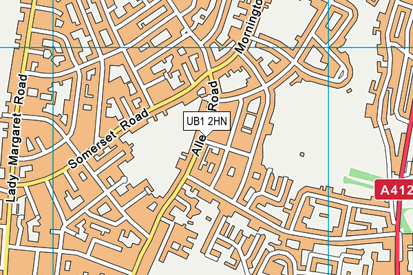 UB1 2HN map - OS VectorMap District (Ordnance Survey)