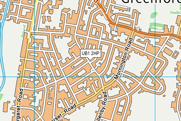 UB1 2HP map - OS VectorMap District (Ordnance Survey)