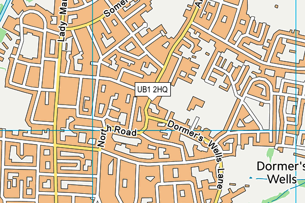 UB1 2HQ map - OS VectorMap District (Ordnance Survey)