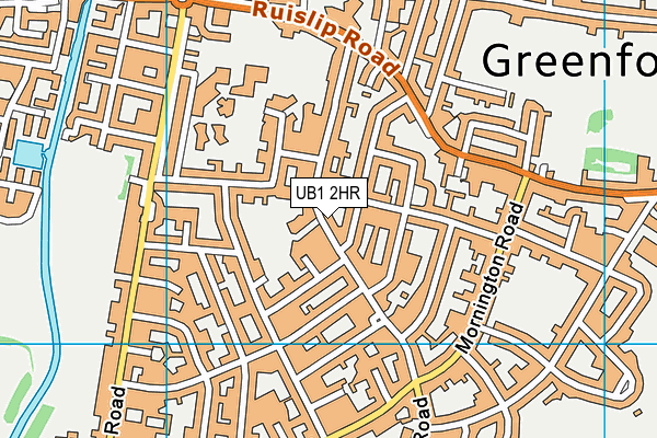 UB1 2HR map - OS VectorMap District (Ordnance Survey)